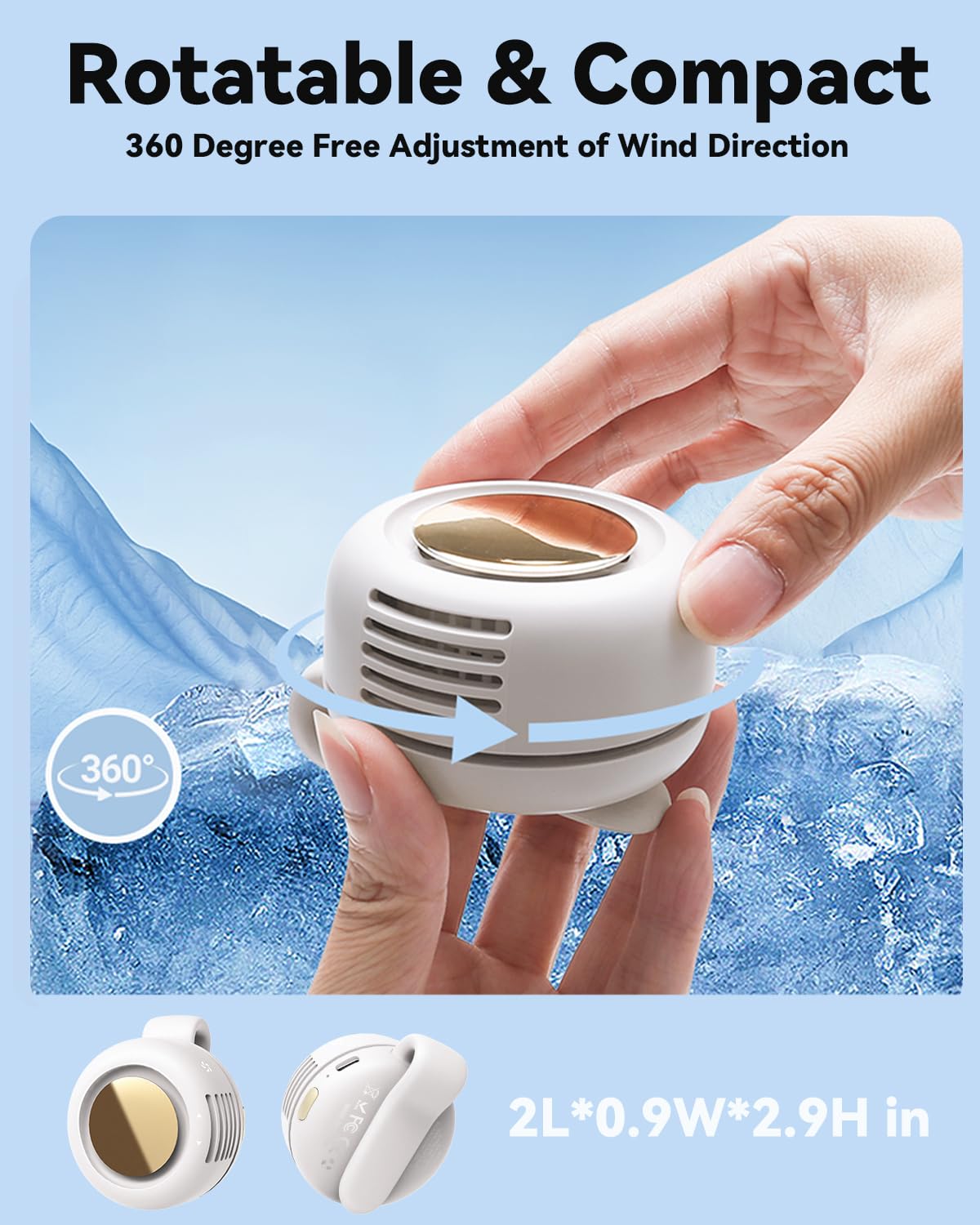 🔋USB rechargeable handheld neck fan🎁🔥360° Rotatable Portable Mini Clip-on Fan